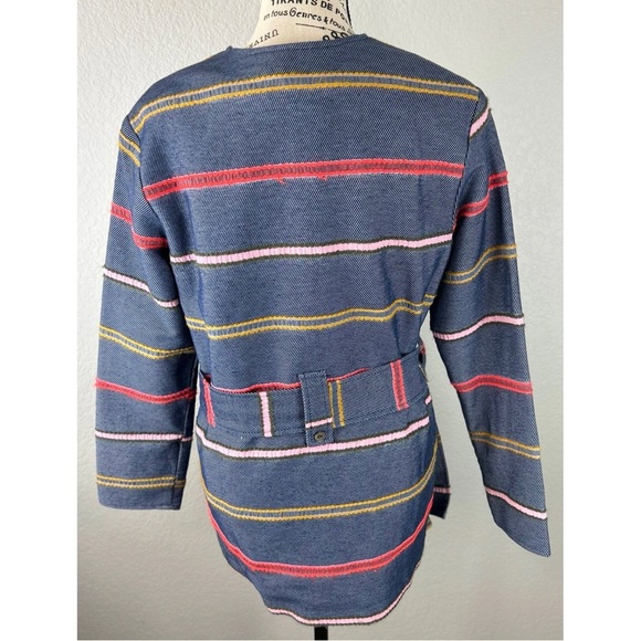 NWT Anthropologie DOLAN Piccadilly Belted Tweed Striped Jacket, size XS - Picture 6 of 12